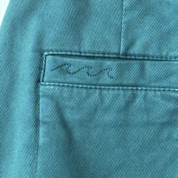 Faherty Women Pants 25 Green Patch Pocket Wide Leg In Sea Moss Stretch Comfort - Picture 9 of 10